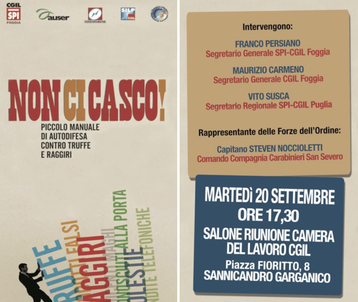 Sannicandro e Apricena: riparte il tour contro le truffe agli anziani - 