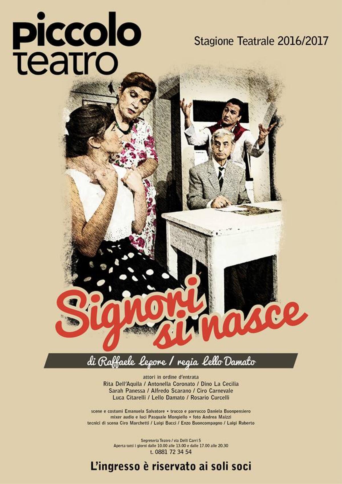 Ai nastri di partenza la XXI stagione teatrale del Piccolo Teatro di Foggia - 