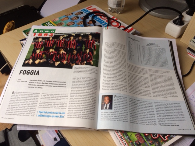 Il Foggia del 1993 sulla prestigiosa rivista "Voetbal International"