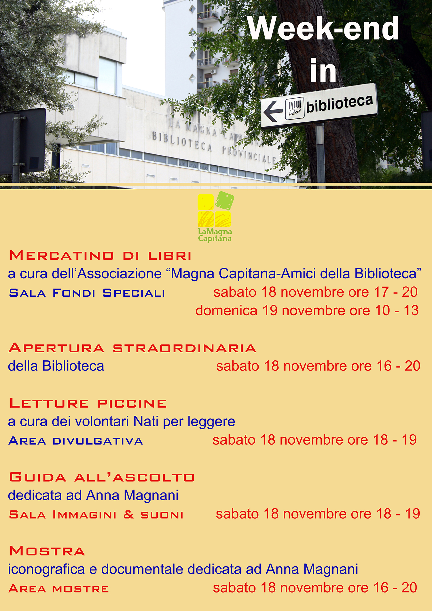 Week-end in Biblioteca  con Mercatino libri