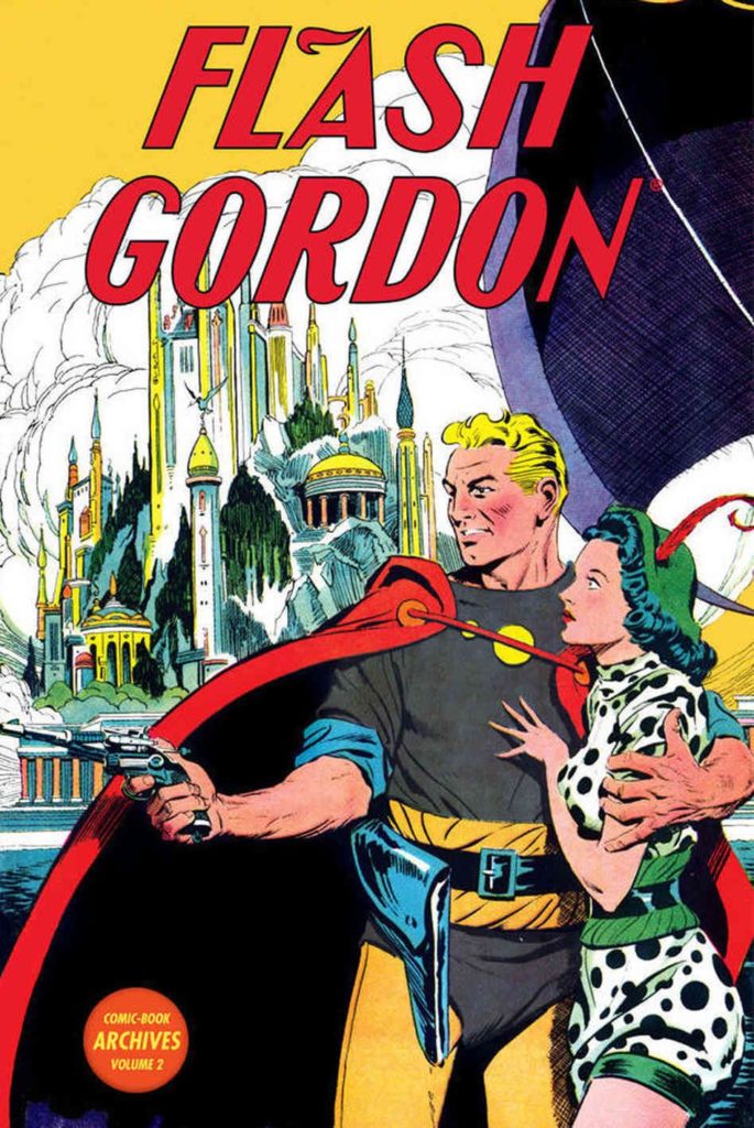 La copertina di un volume degli anni '30 di Flash Gordon, disegnato da Alex Raymond. 