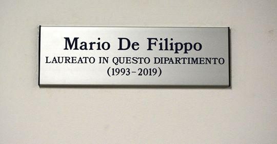 L'Unifg ricorda Mario De Filippo, tragicamente scomparso a giugno in un incidente