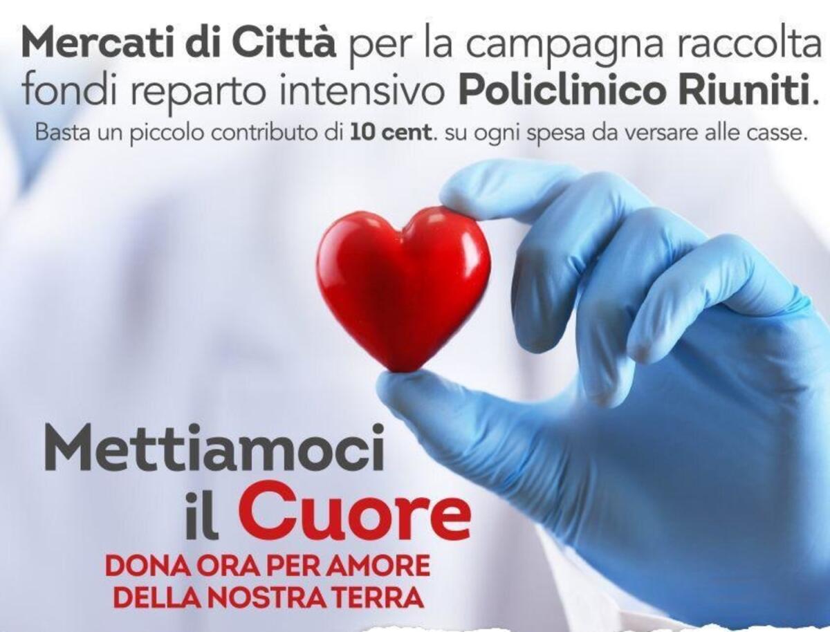 Foggia, Mercati di Città organizza raccolta fondi per la Terapia Intensiva del Riuniti - 