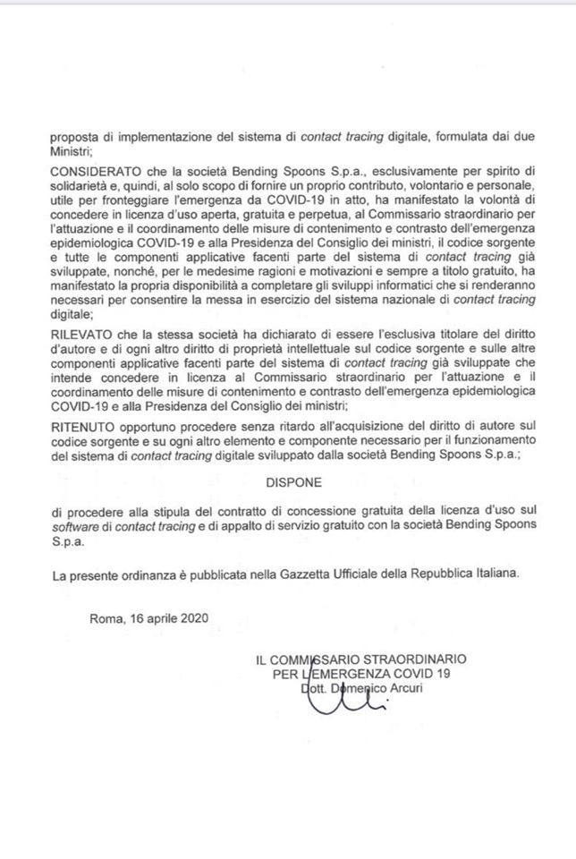 Covid-19: firmata ordinanza per "Immuni", l'app per tracciare i contagi