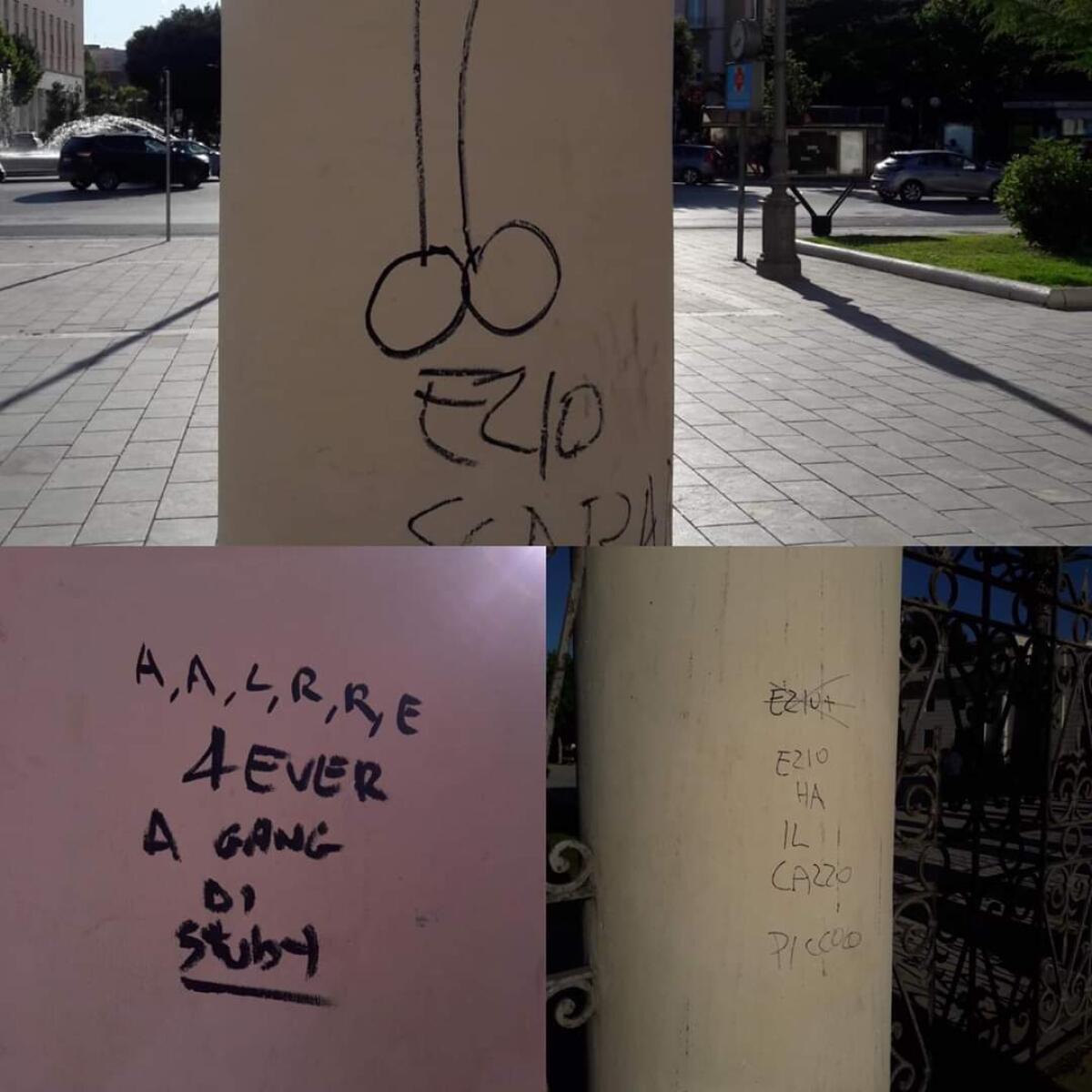 Vandali imbrattano le colonne del Pronao della Villa. Landella: 'Provvederemo al ripristino' - 