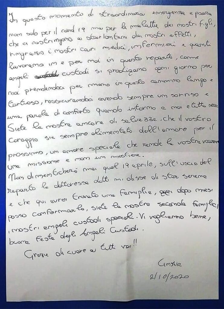 Mamma Cinzia scrive agli "angeli custodi" dell'Oncoematologia Pediatrica di Casa Sollievo