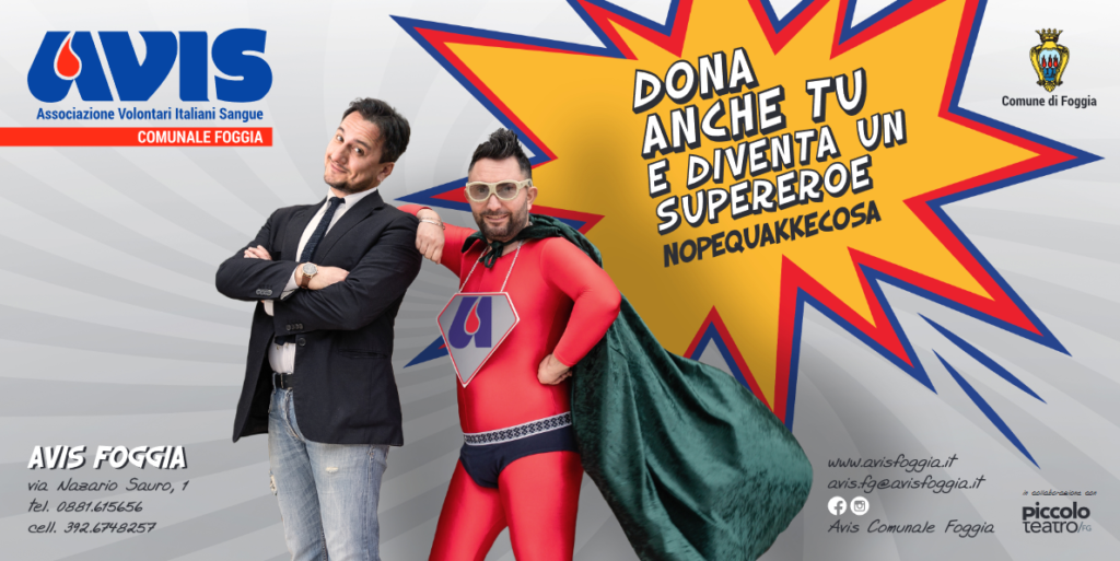 "Dona anche tu e diventa un supereroe!", parte la campagna natalizia dell'Avis Comunale di Foggia
