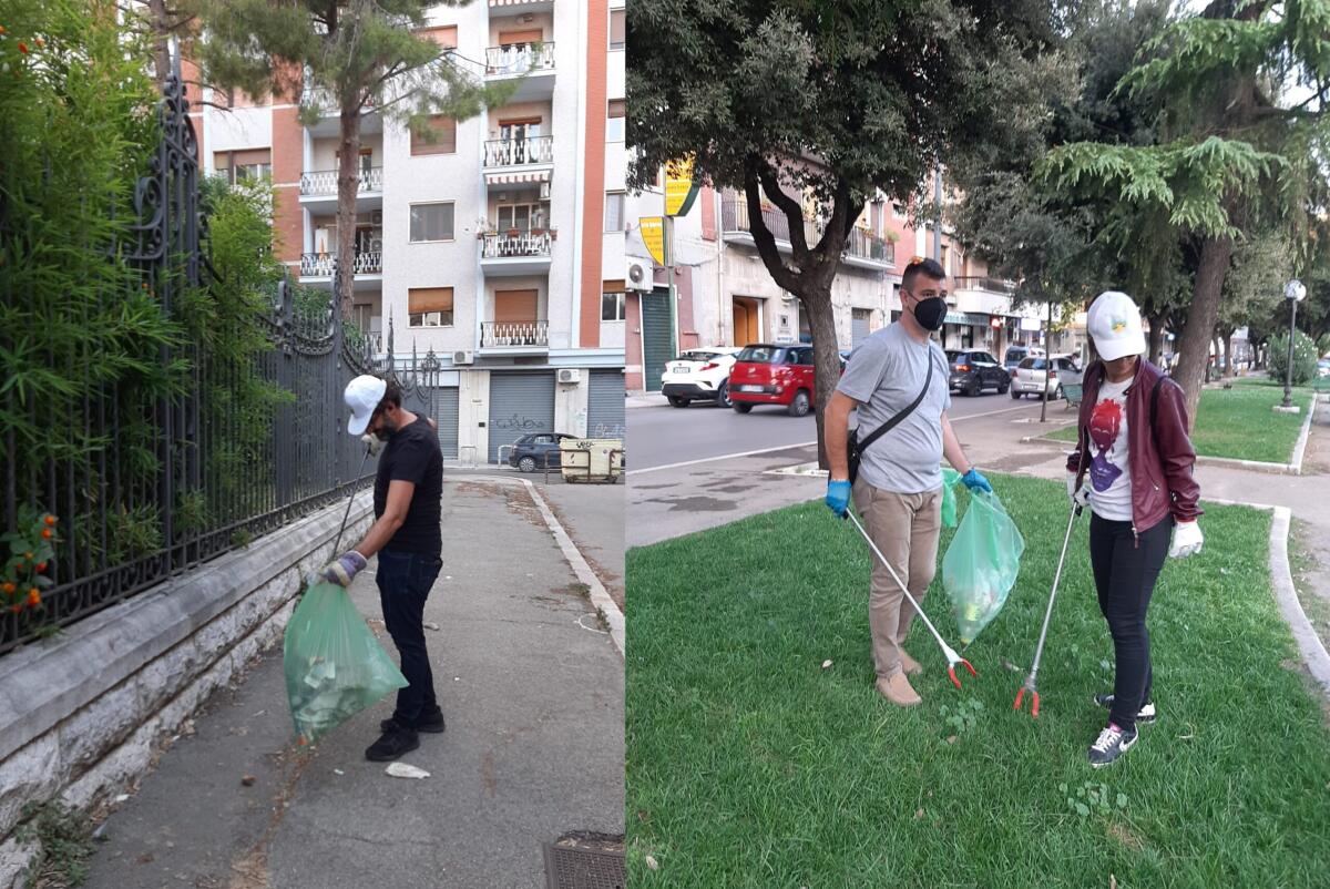 Foggia, dodici volontari ripuliscono i giardinetti di Maria Grazia Barone - 