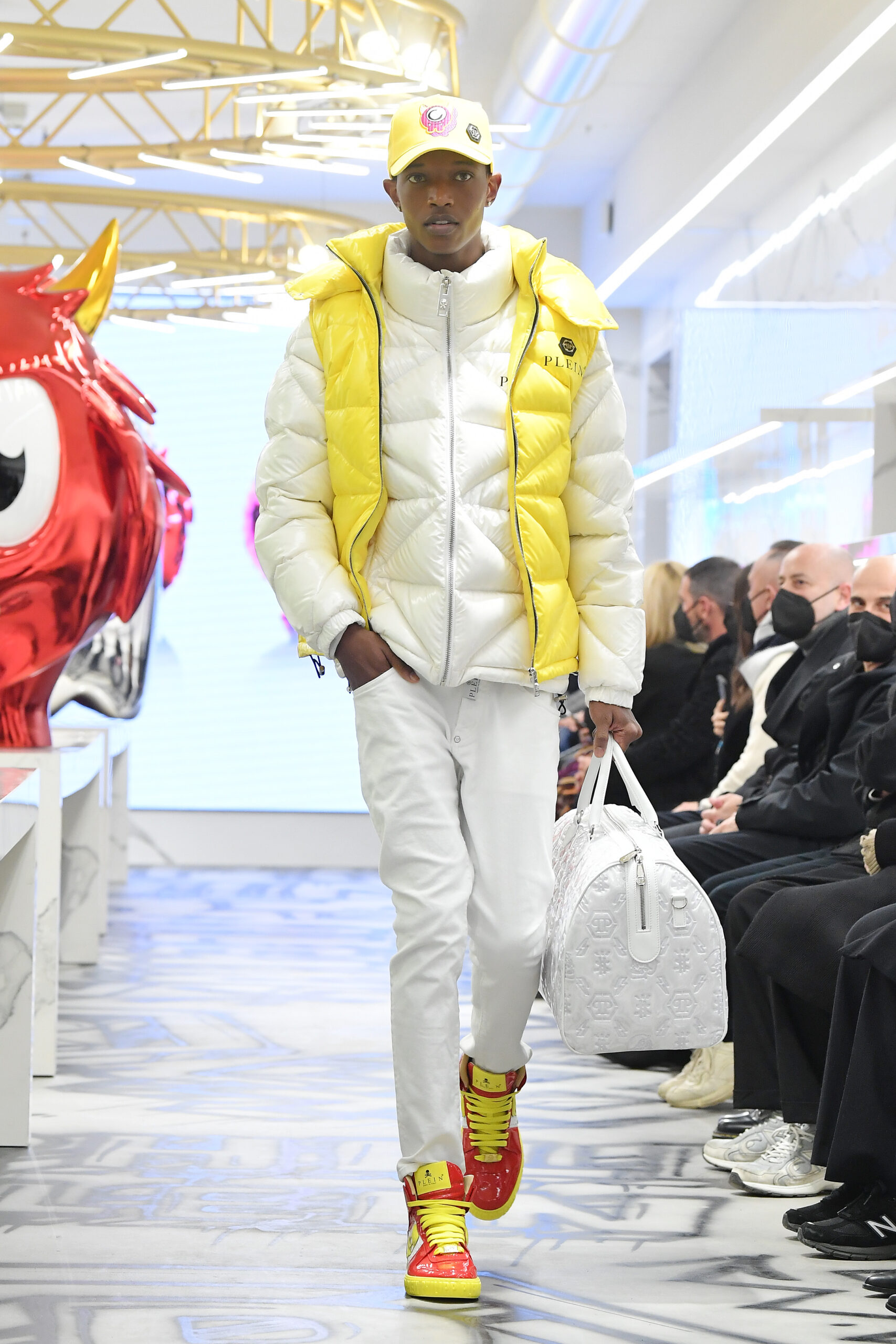 MILAN, ITALY – JANUARY 15: A model walks the runway at the Philipp Plein “Little Monsters” Capsule Collection FW22/23 on January 15, 2022 in Milan, Italy. (Photo by Jacopo M. Raule/Getty Images for Philipp Plein)