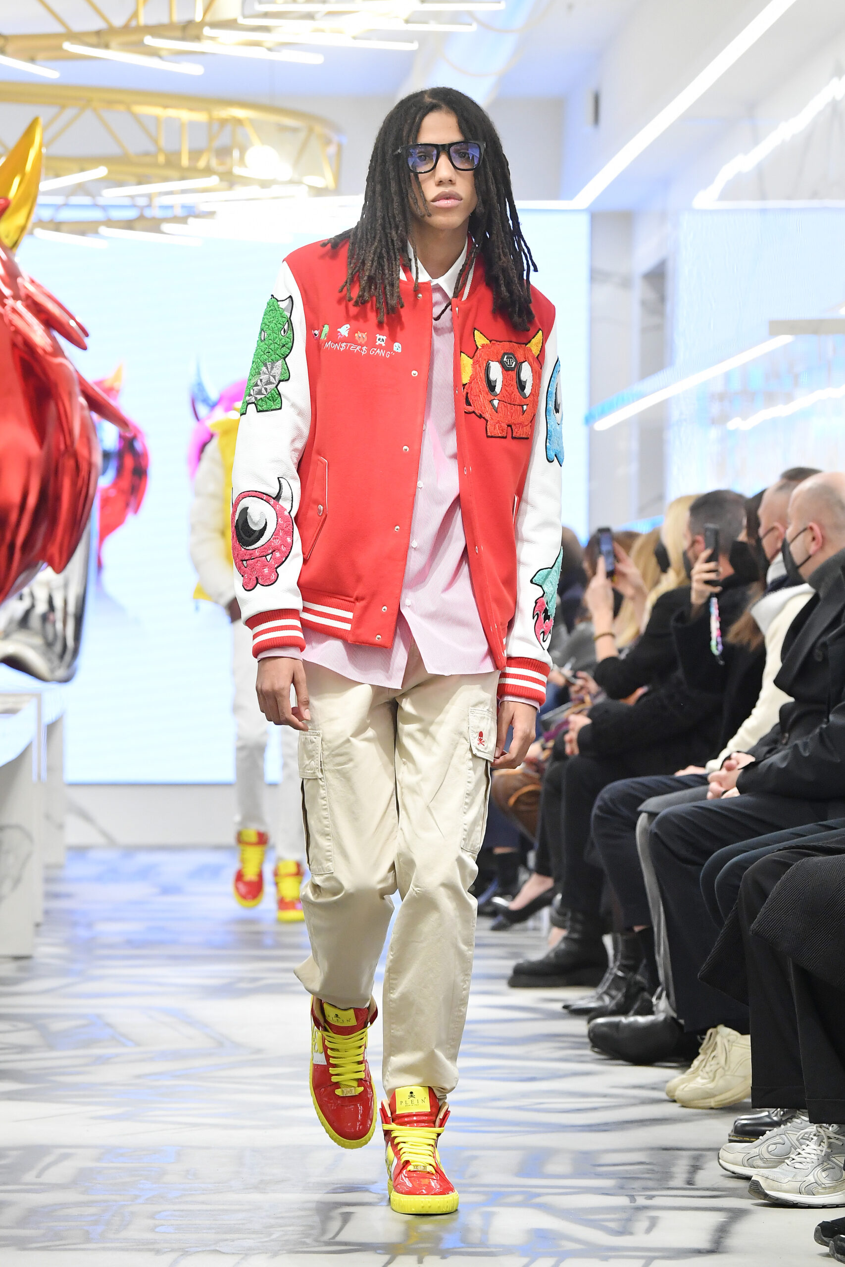 MILAN, ITALY – JANUARY 15: A model walks the runway at the Philipp Plein “Little Monsters” Capsule Collection FW22/23 on January 15, 2022 in Milan, Italy. (Photo by Jacopo M. Raule/Getty Images for Philipp Plein)