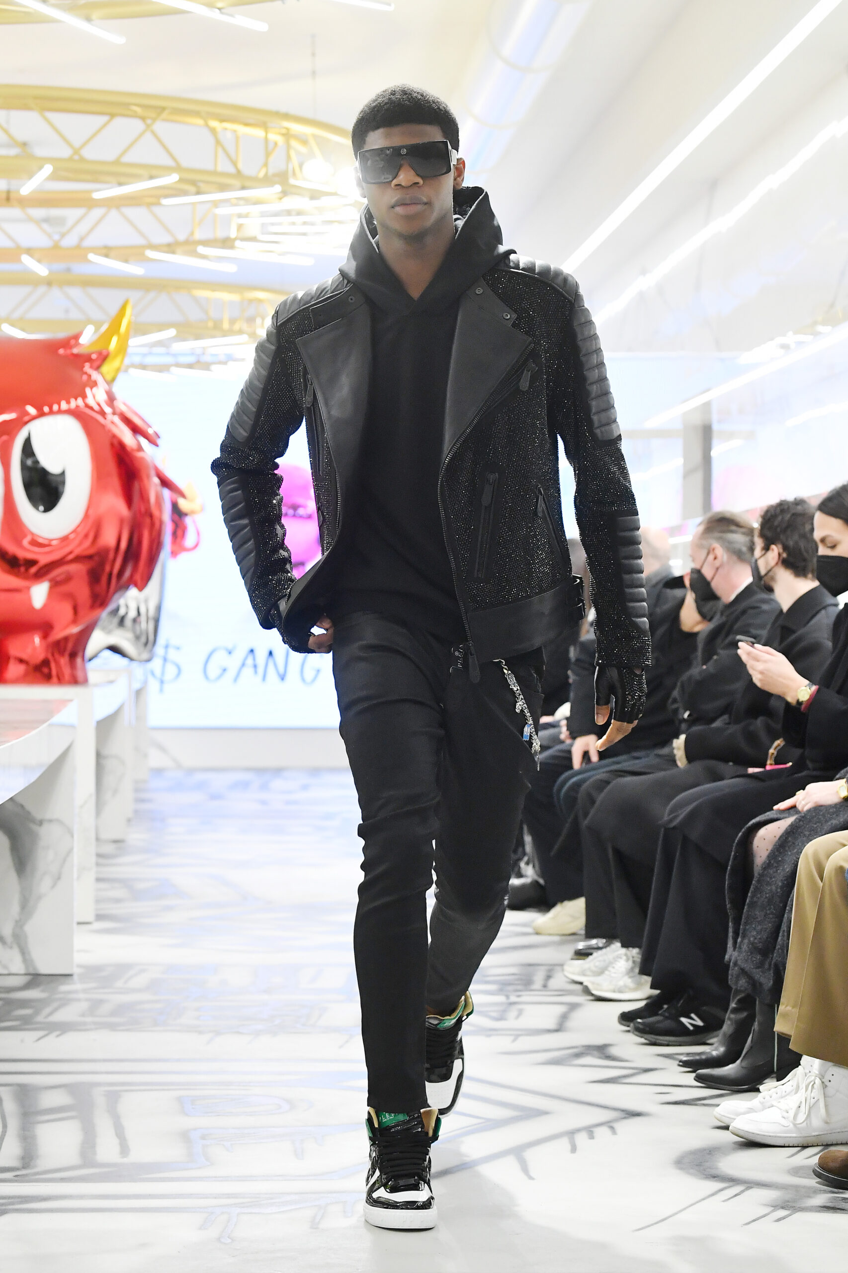 MILAN, ITALY – JANUARY 15: A model walks the runway at the Philipp Plein “Little Monsters” Capsule Collection FW22/23 on January 15, 2022 in Milan, Italy. (Photo by Jacopo M. Raule/Getty Images for Philipp Plein)