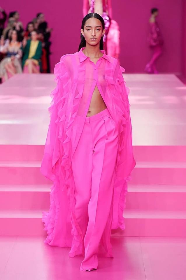 Pink color block per Velentino By Pierpaolo Piccioli