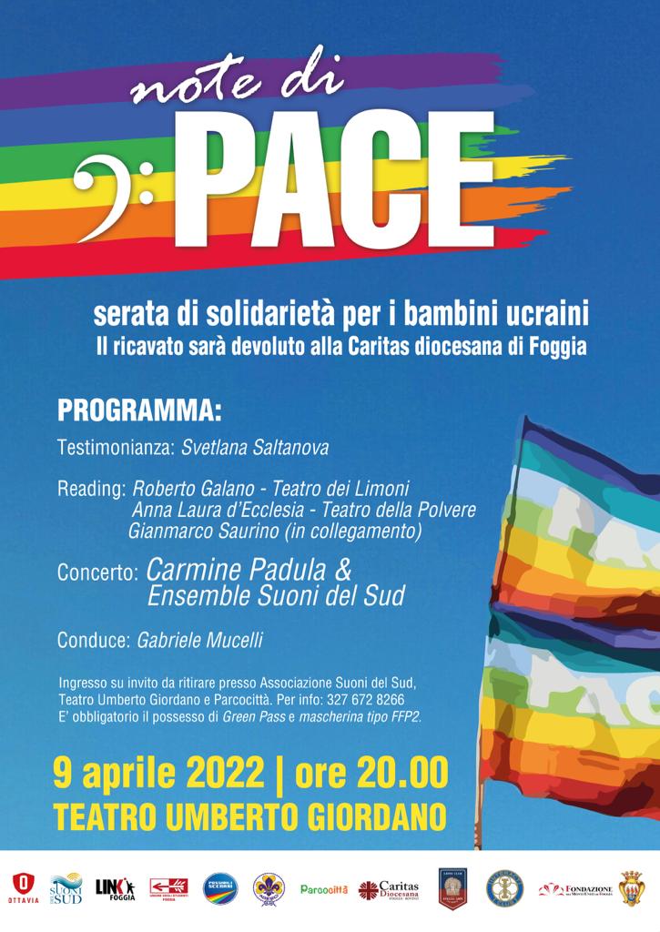 Note di Pace: al Teatro Giordano serata di solidarietà per i bambini ucraini