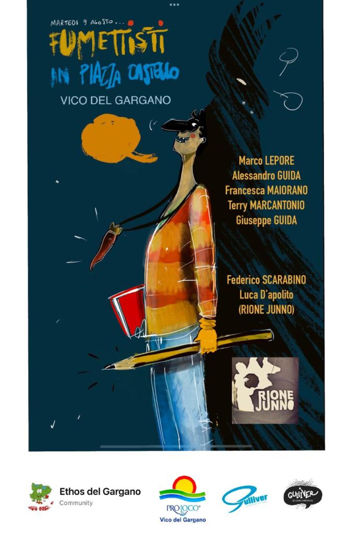 Secondo appuntamento con Fumettisti in Piazza Castello: l'estemporanea di disegno a Vico del Gargano - fumettisti in piazza castello