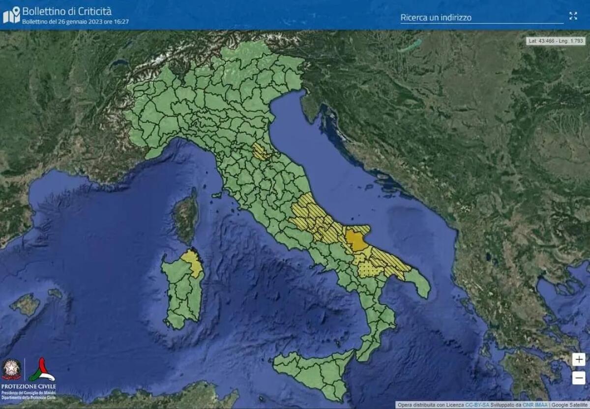 Allerta arancione per rischio idraulico nella Puglia settentrionale - 