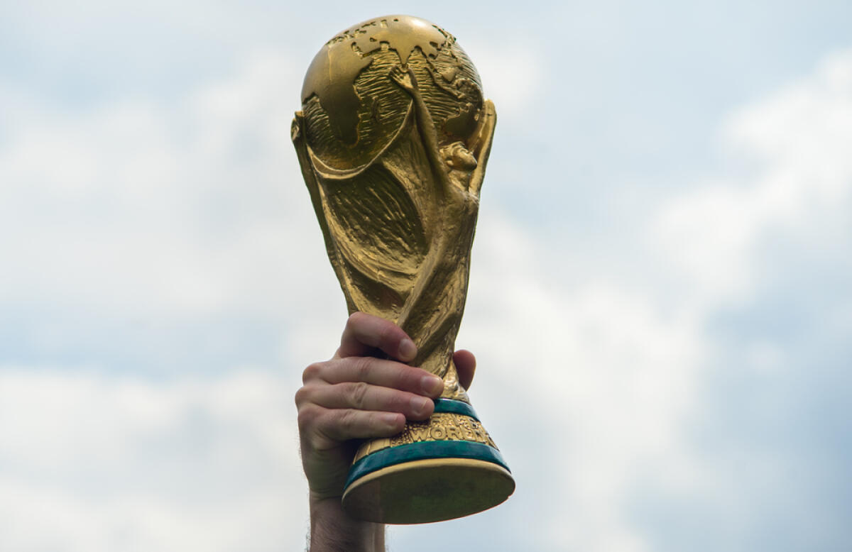 La nuova formula della Coppa del Mondo - June 12, 2018 Moscow, Russia A man holding a trophy of the FIFA World Cup.