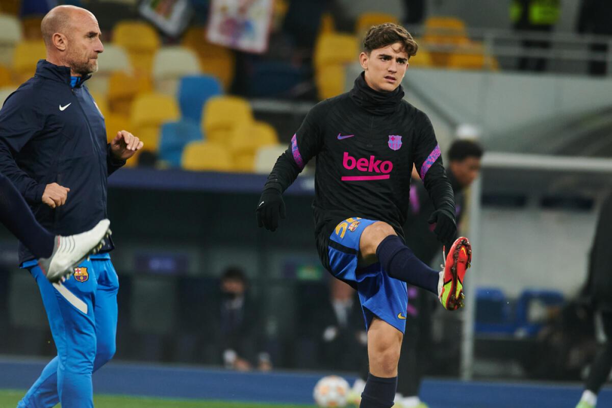 Il clamoroso caso di Gavi - KYIV, UKRAINE - NOVEMBER 2, 2021: Gavi (30). The football match of UEFA Champions League FC Dynamo Kyiv vs FC Barcelona