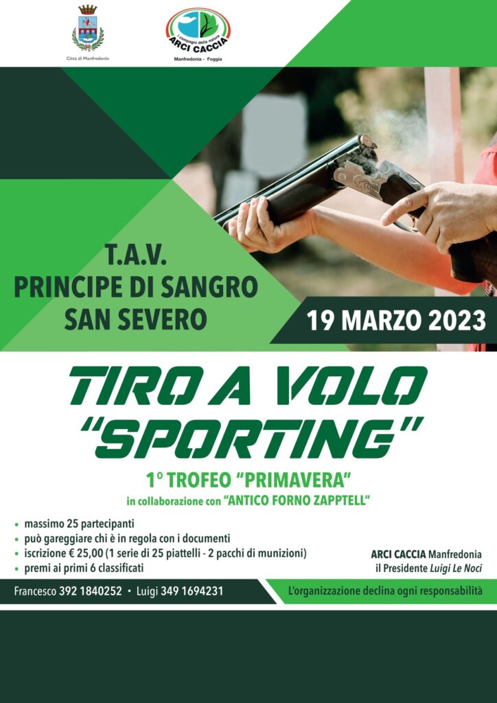 Arci Caccia Foggia: Tiro a volo "sporting" domenica 19 Marzo