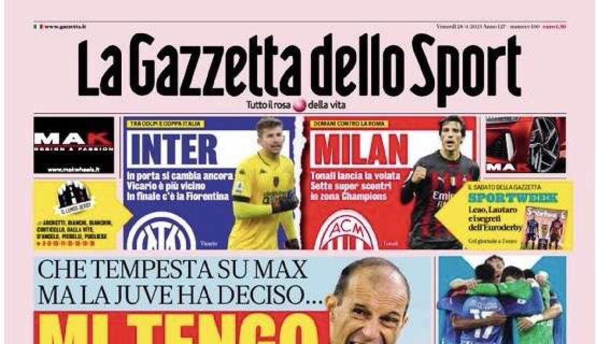 'Mi tengo Allegri': le prime pagine dei quotidiani sportivi - 