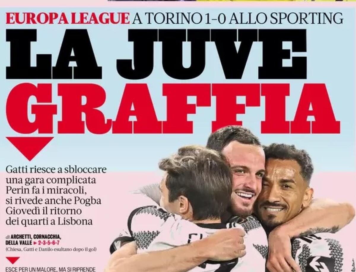 "Juve felina", le prime pagine dei quotidiani di oggi - 