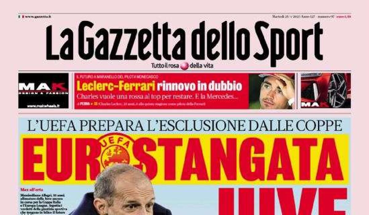 "Eurostangata Juve", le prime pagine dei giornali sportivi - 