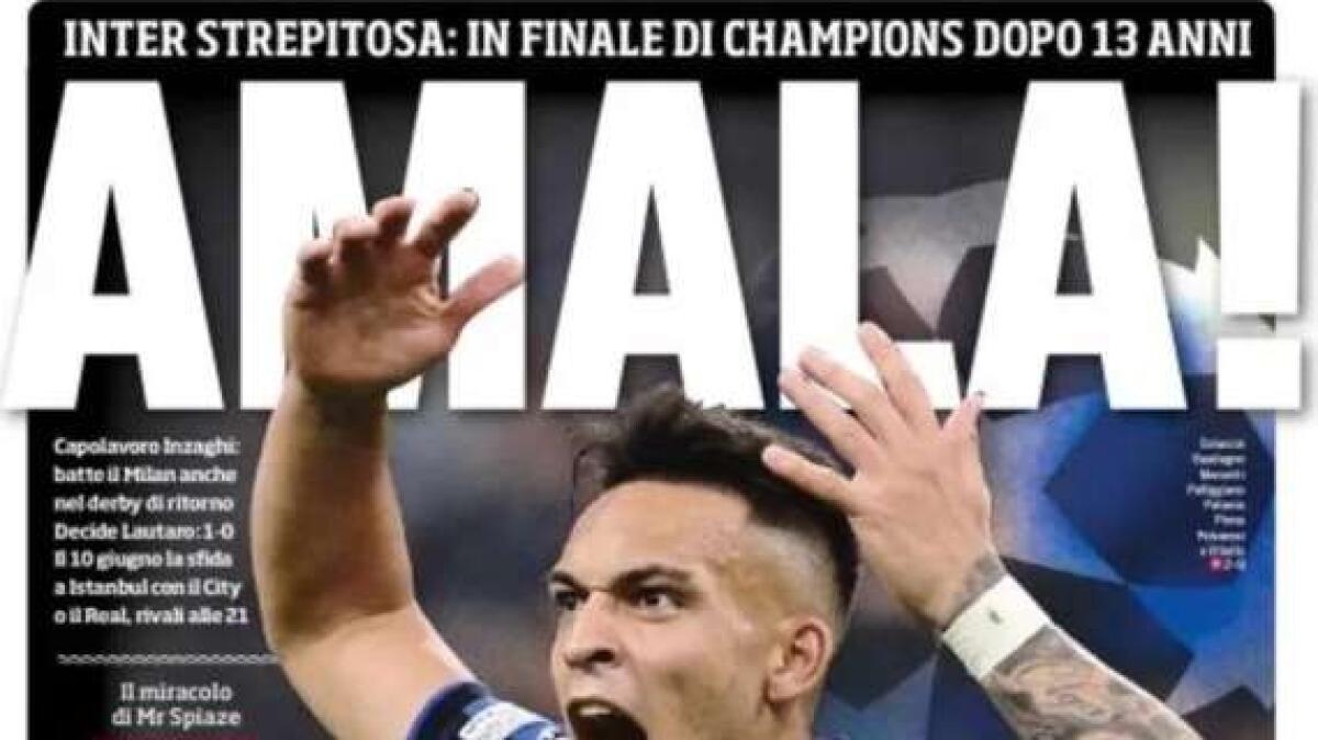 'Amala', le prime pagine dei quotidiani sportivi - 