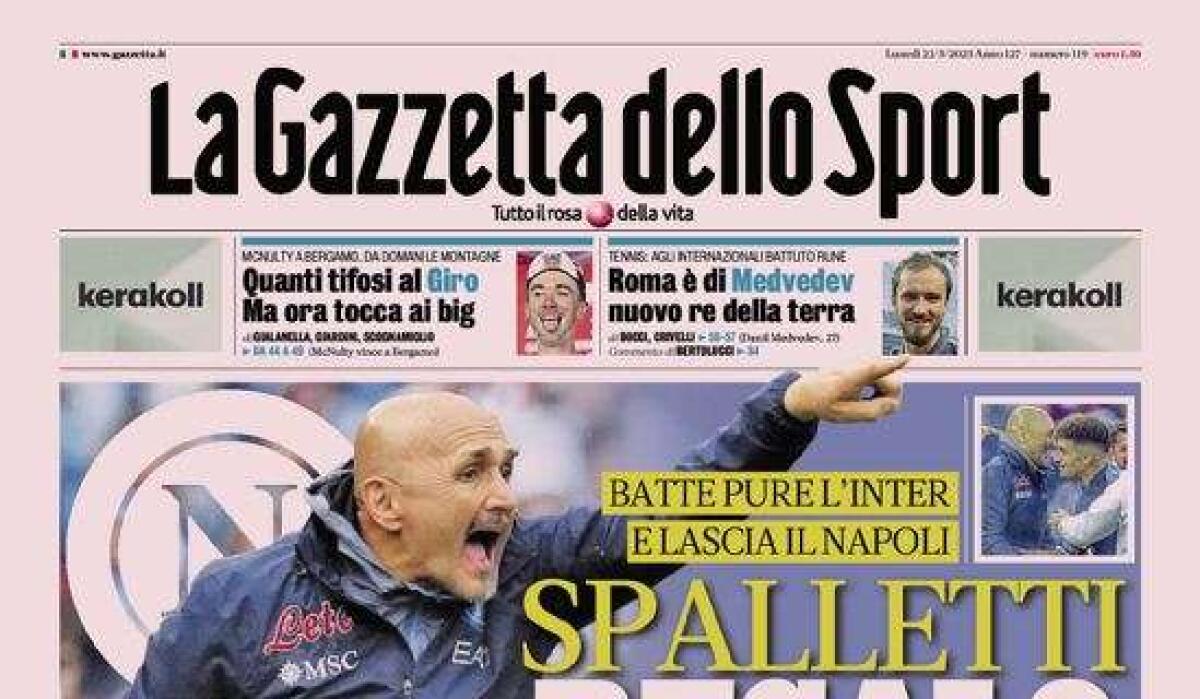 'Spalletti, regalo d'addio', le prime pagine - 
