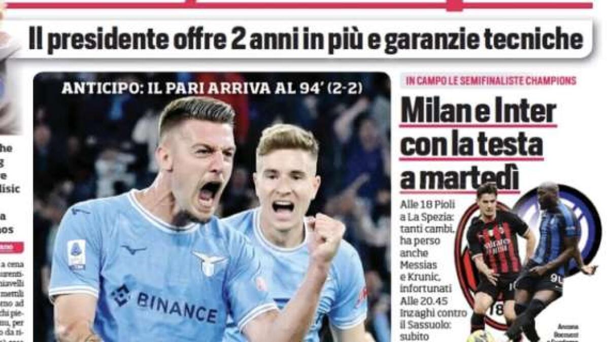 'Lucio firma qui', le prime pagine dei quotidiani sportivi - 