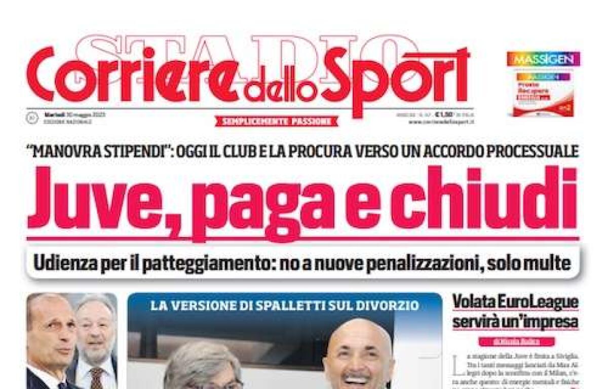 'Juve, paga e chiudi'. Le prime pagine dei giornali - 