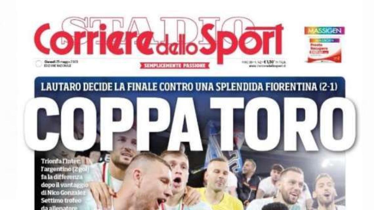 Coppa Toro: le prime pagine dei quotidiani sportivi - 
