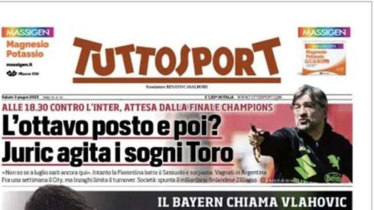 'Il Bayern vuole Vlahovic', le prime pagine dei giornali - 