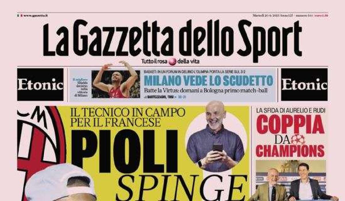'Pioli spinge Thuram', le prime pagine - 