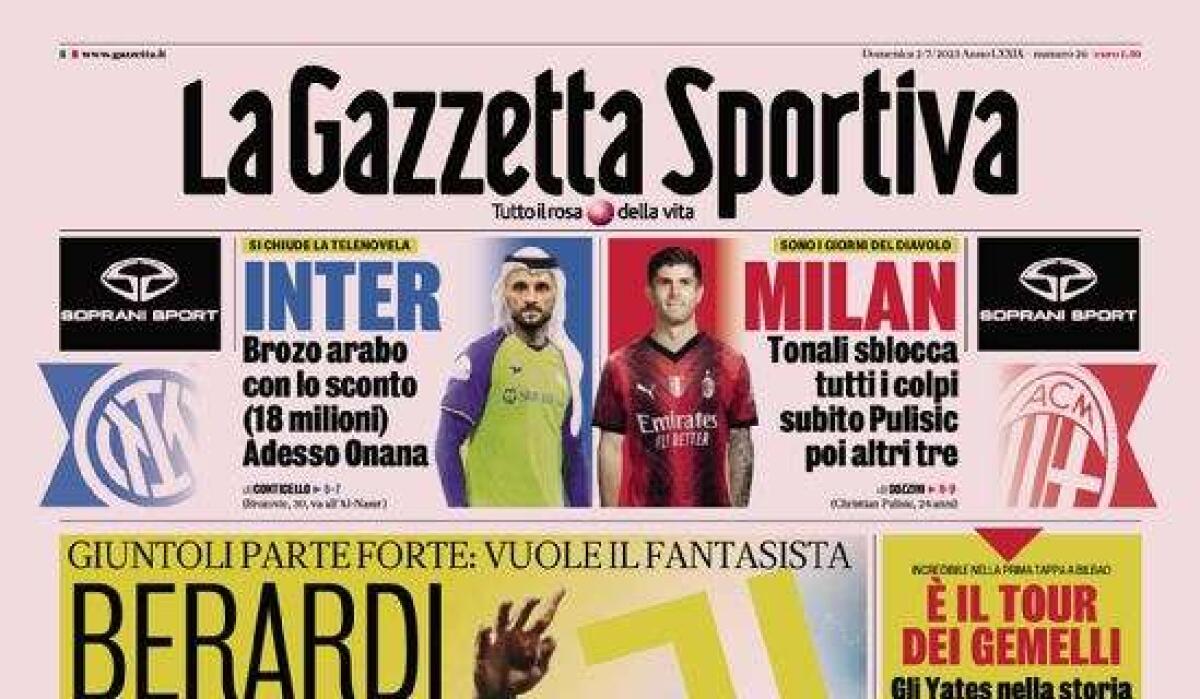 'Berardi lampo Juve', le prime pagine - 