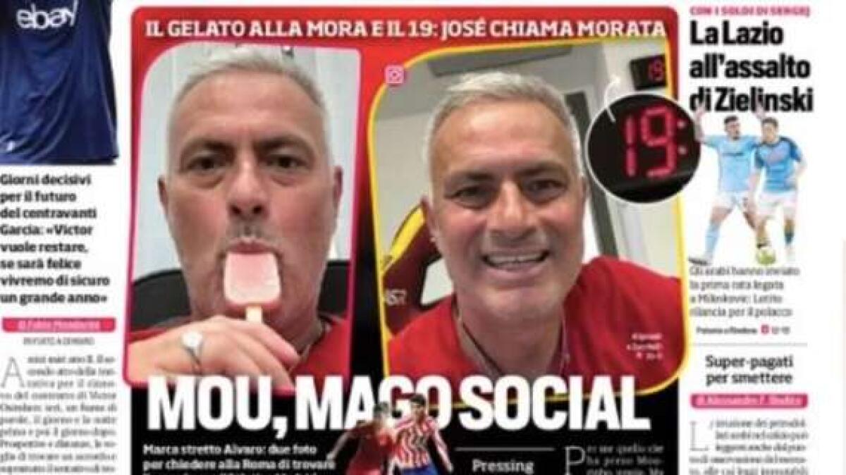 'Mou mago social', le prime pagine dei giornali - 