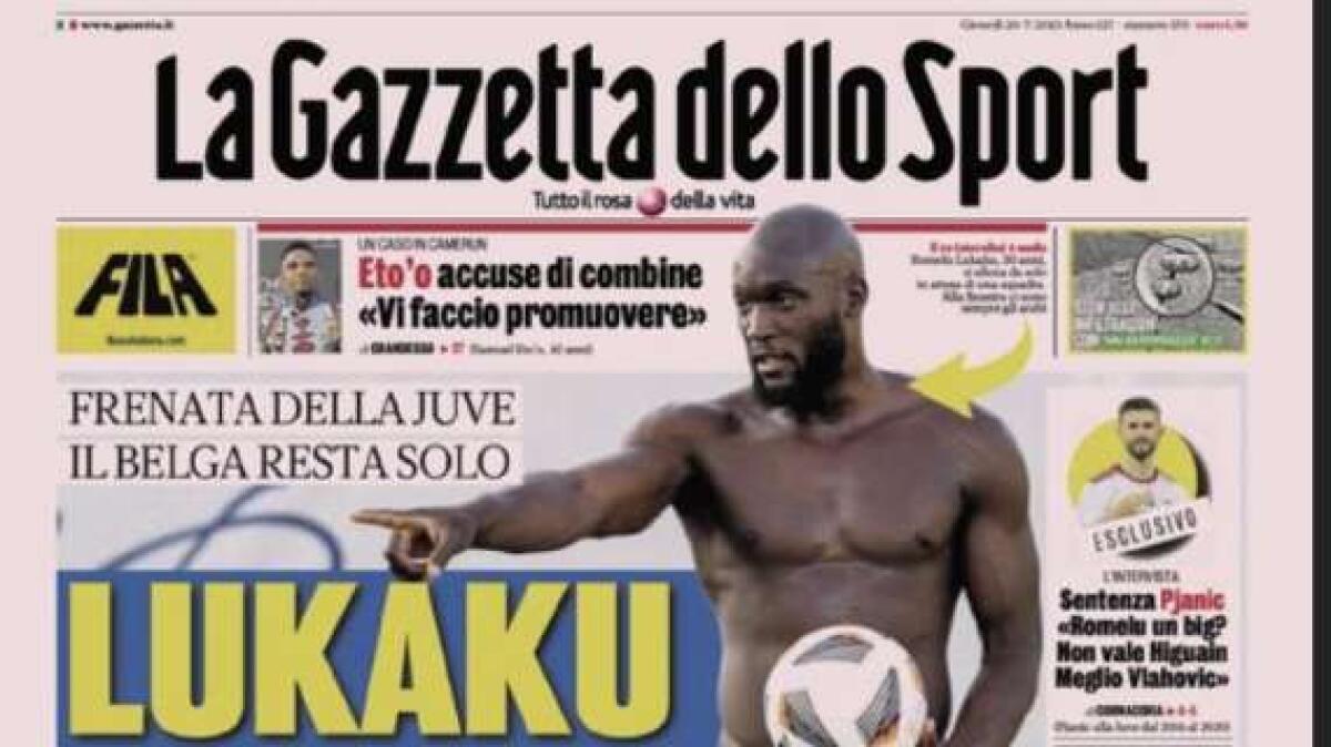 'Lukaku all'angolo', le prime pagine dei giornali - 