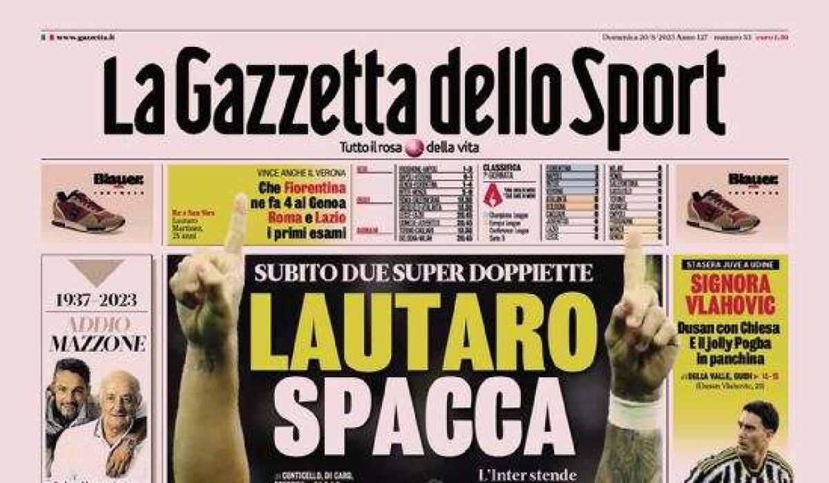 "Lautaro spacca", le prime pagine dei giornali - 