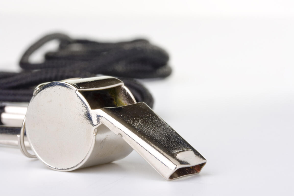 Fischietti contro Lukaku. Ma si può? - A silver whistle with black string. Add your text to the background.