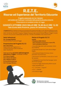 Il Progetto R.E.T.E. (Risorse ed Esperienze del Territorio Educante) si presenta ai candidati sindaci di Foggia