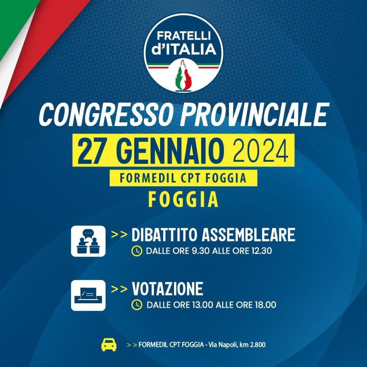 Sabato 27, il primo congresso provinciale di Fratelli d'Italia - 