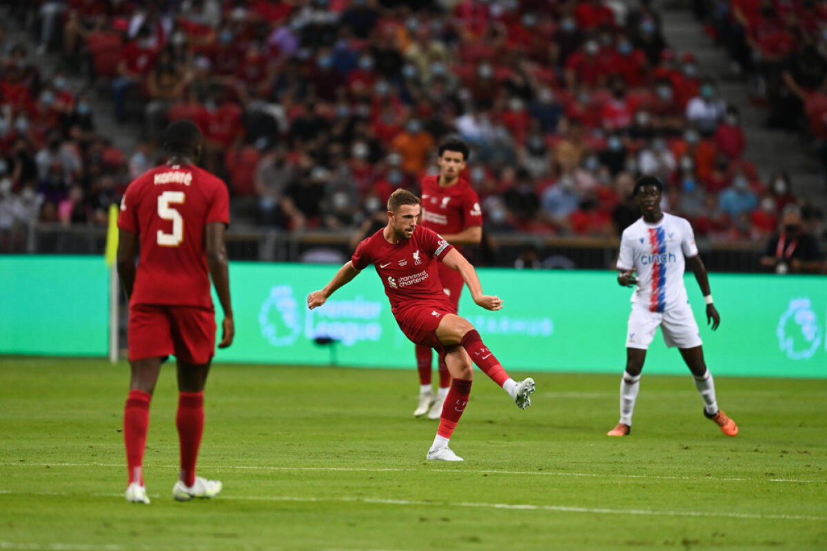 Juve, arriva Djalò! Dubbio Henderson - Kallang-Singapore-15JUL2022-Jordan Henderson #14 Player of liverpool in action during pre-season against crystal palace at national stadium,singapore