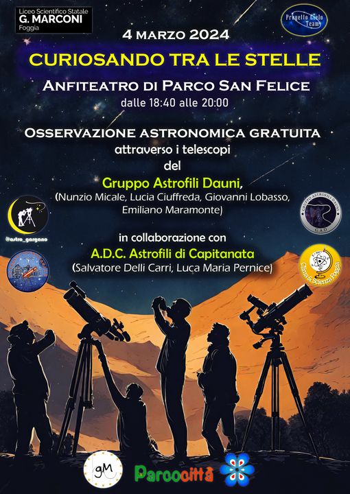 “Curiosando tra le stelle". Il 4 marzo un Viaggio nell'Universo a Foggia