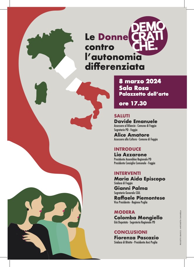 NO” all’autonomia differenziata, a Foggia tre giorni di iniziative del Pd