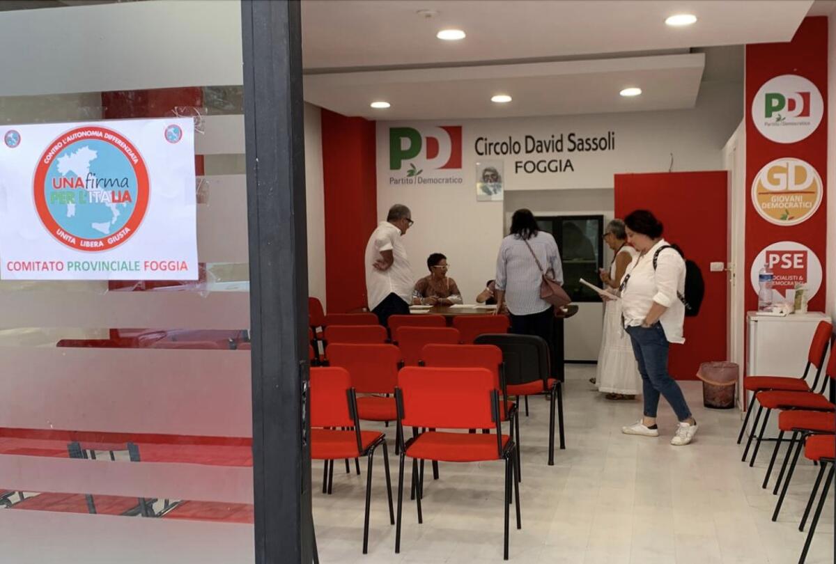 Referendum contro l’autonomia differenziata, il Pd Foggia: “Mobilitazione continua” - 