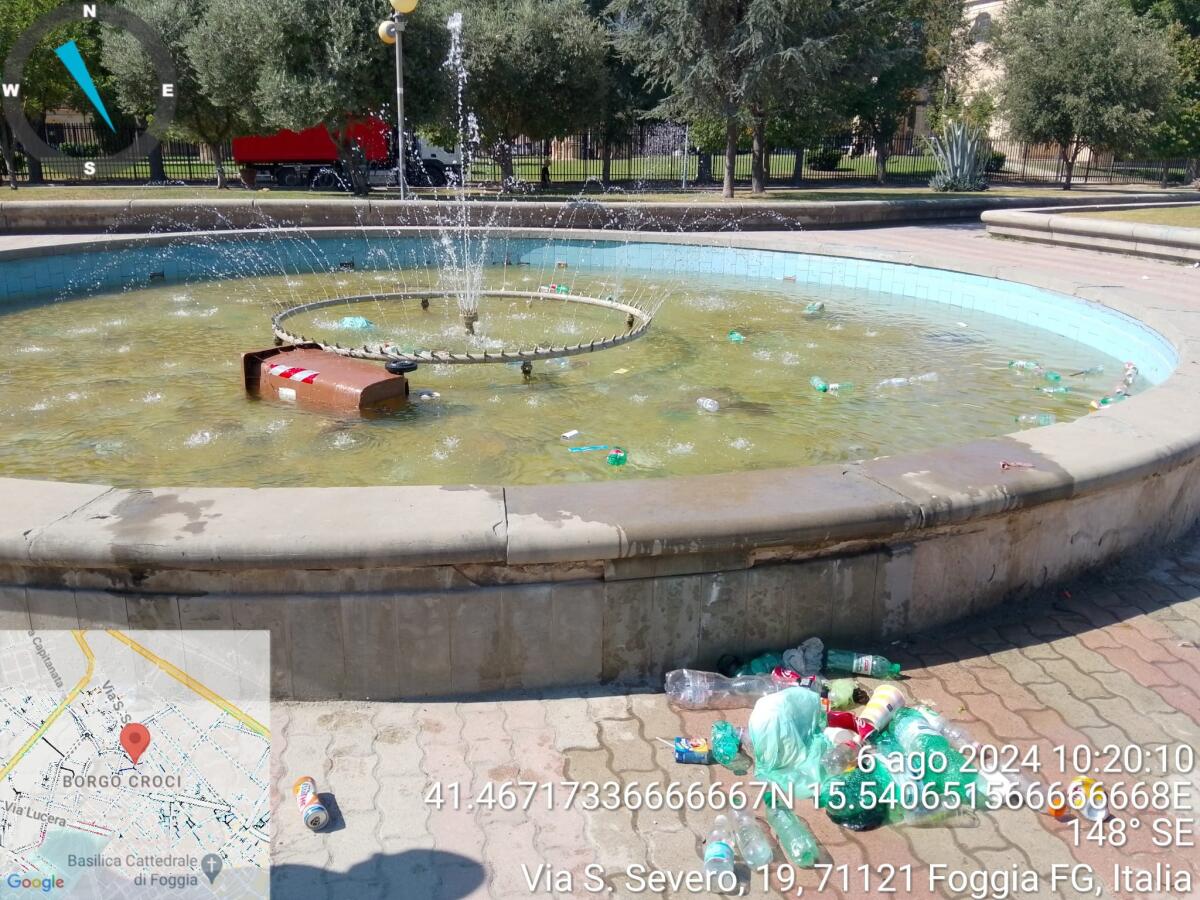 Foggia, vandalizzato Largo Sant'Anna - 