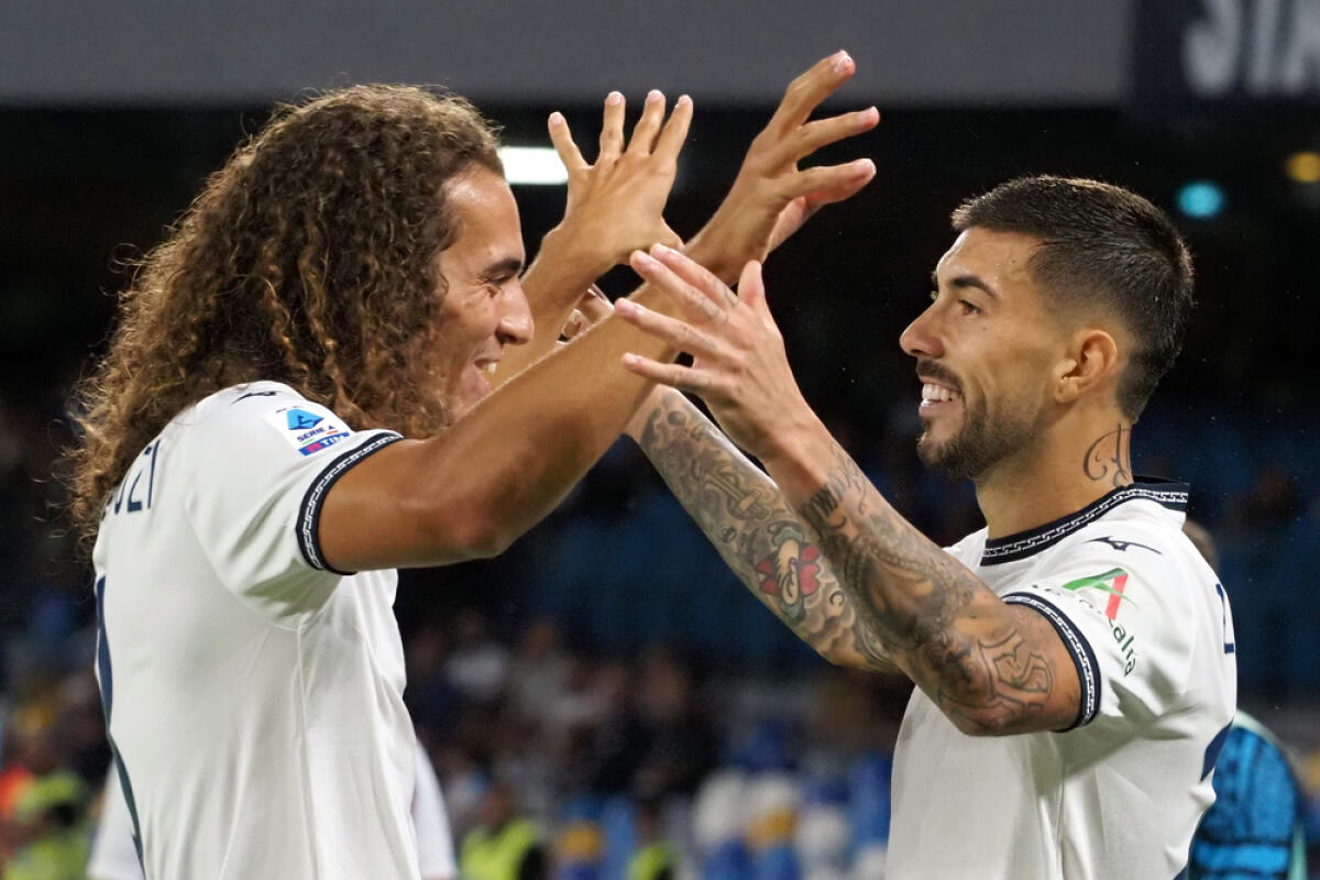 L'Europa League in tv: il programma - Mattia Zaccagni and Mattéo Guendouzi players of Lazio, during the match of the Italian Serie A league between Napoli vs Lazio  final result, Napoli 1, Lazio 2, match played at the Diego Armando Maradona stadium.