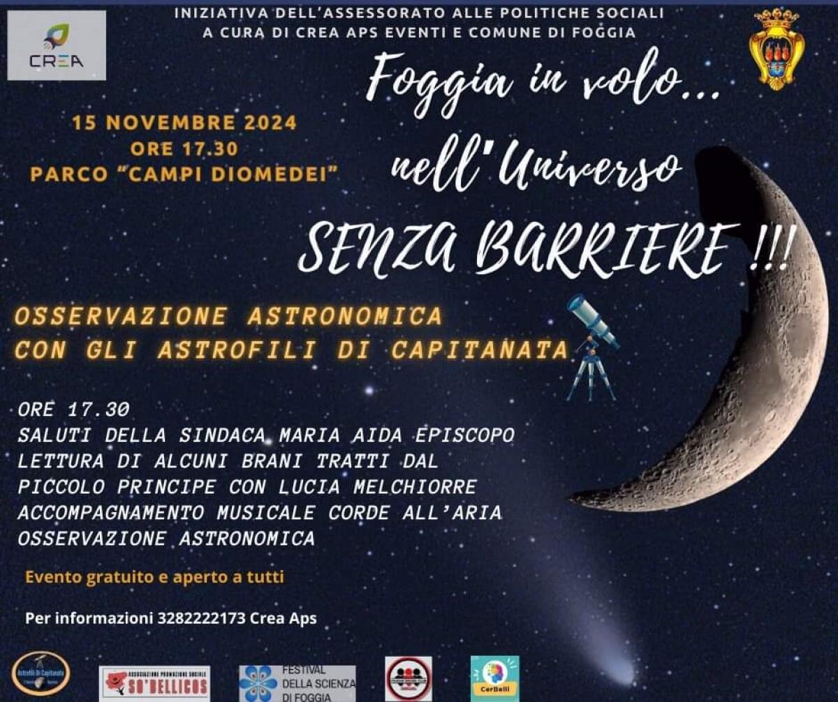 Gli Astrofili di Capitanata e il Comune di Foggia "in volo nell'Universo Senza Barriere" - 