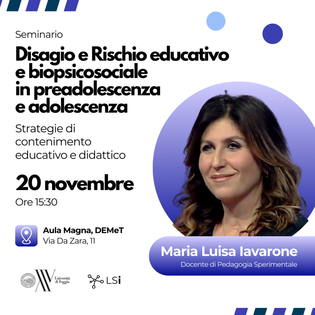 All'UniFg la professoressa Iavarone per parlare di disagio in adolescenza