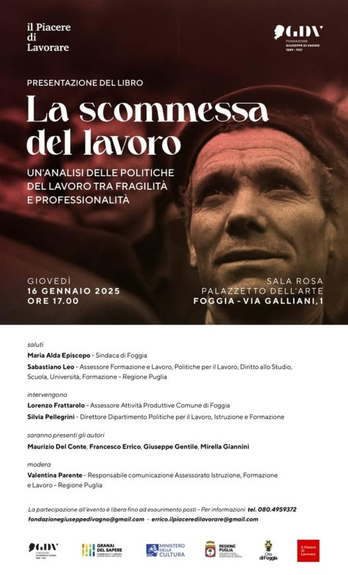 Foggia, presentazione del volume “La scommessa del lavoro” - 