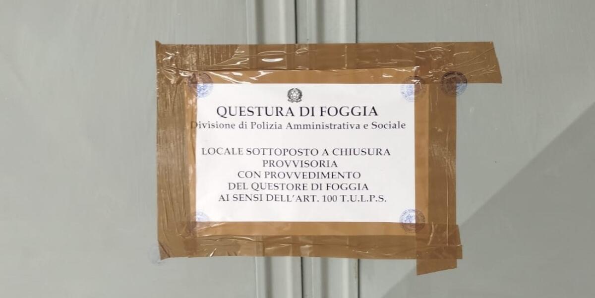 Foggia: risse e droga, chiusi tre locali - 