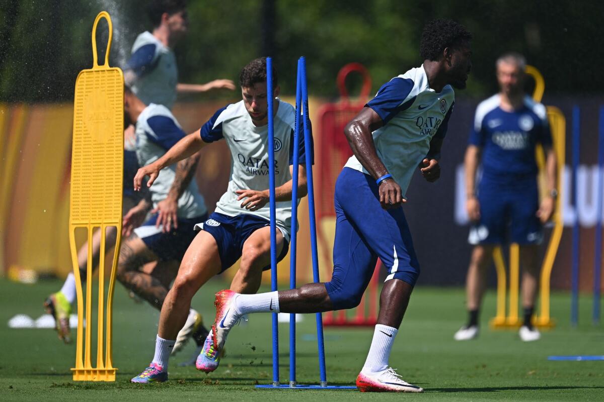 Inter, sabato 26 luglio al via il raduno - CHARLOTTE, NORTH CAROLINA - JUNE 29: Marcus Thuram of FC Internazionale in action during the Training session ahead of their FIFA Club World Cup 2025 round of 16 match against Fluminense FC at Atrium Health Performance Park on June 29, 2025 in Charlo